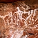 Aboriginal rock art, dancing figures, Mount Grenfell Historic Site 